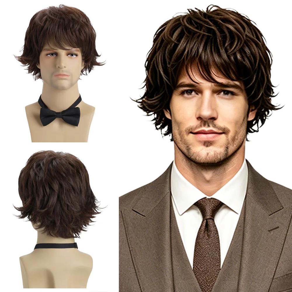 Men's Short Curly Brown Wig Natural Fluffy Heat Resistant Synthetic Full Wig For Men Daily Party Cosplay Halloween Real Male Wig
Men's Short Curly Brown Wig Natural Fluffy Heat Resistant Synthetic Full Wig For Men Daily Party Cosplay Halloween Real Male Wig