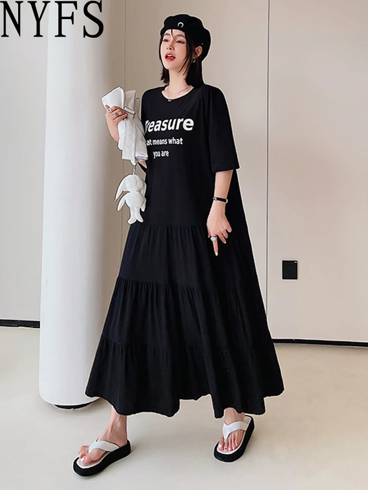 NYFS 2025 Summer New Korea Woman Dress Vestidos Robe Elbise Loose Plus Size Patchwork Cake Hem Short Sleeve Long Dresses
NYFS 2025 Summer New Korea Woman Dress Vestidos Robe Elbise Loose Plus Size Patchwork Cake Hem Short Sleeve Long Dresses