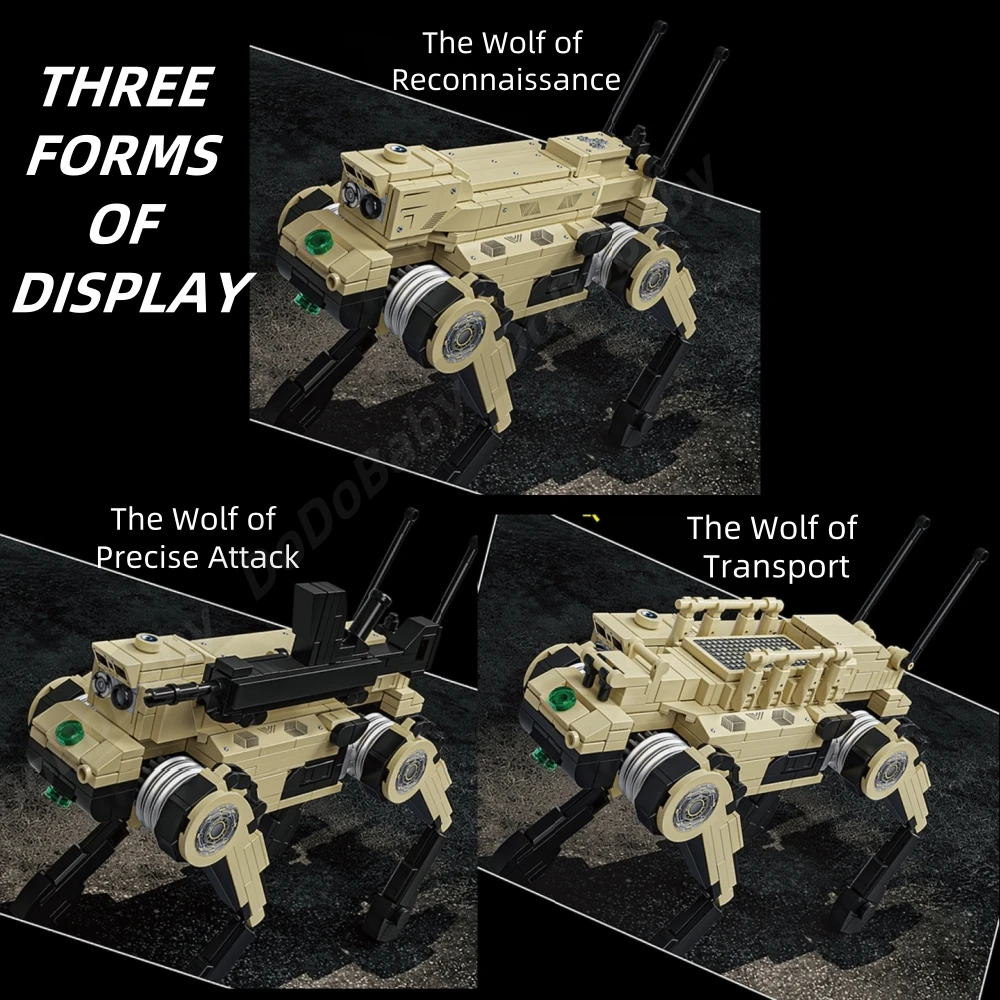 3 Forms Changes Armed Wolf Robot Toy Set Military Pet Robot Mecha Forms Change Mechanical Dog Model DIY Bricks Toy for Boys Kids 
3 Forms Changes Armed Wolf Robot Toy Set Military Pet Robot Mecha Forms Change Mechanical Dog Model DIY Bricks Toy for Boys Kids