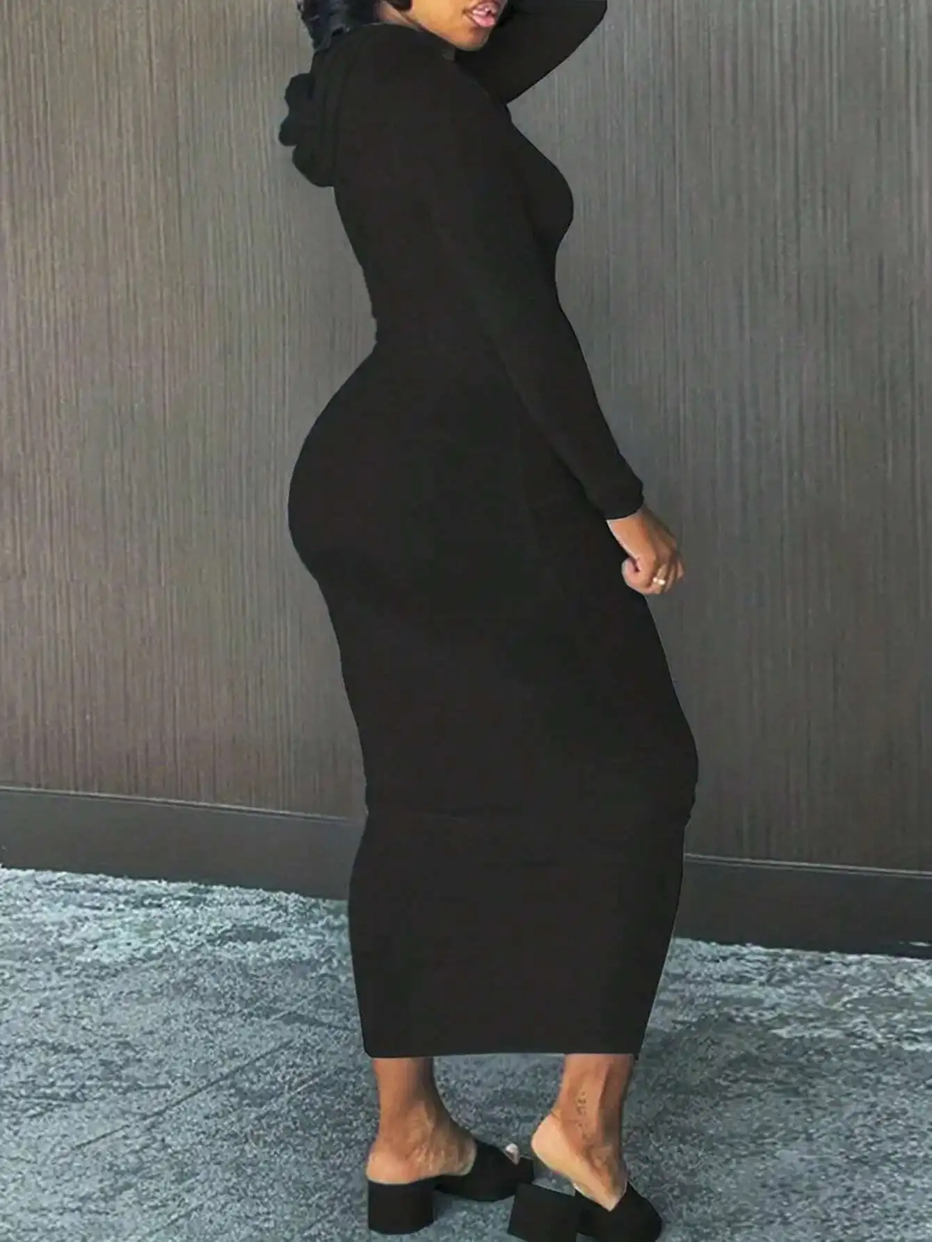 Plus Size Women Solid Color Long Sleeve Hooded Bodycon Dress Fall
Plus Size Women Solid Color Long Sleeve Hooded Bodycon Dress Fall