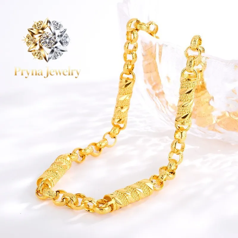 Pryna Jewelry Premium AU999 Gold Clavicle Olive Round Bead Hollow Necklace 24K Real Gold Frosted Men's Necklace Big Boss Gold C
Pryna Jewelry Premium AU999 Gold Clavicle Olive Round Bead Hollow Necklace 24K Real Gold Frosted Men's Necklace Big Boss Gold C