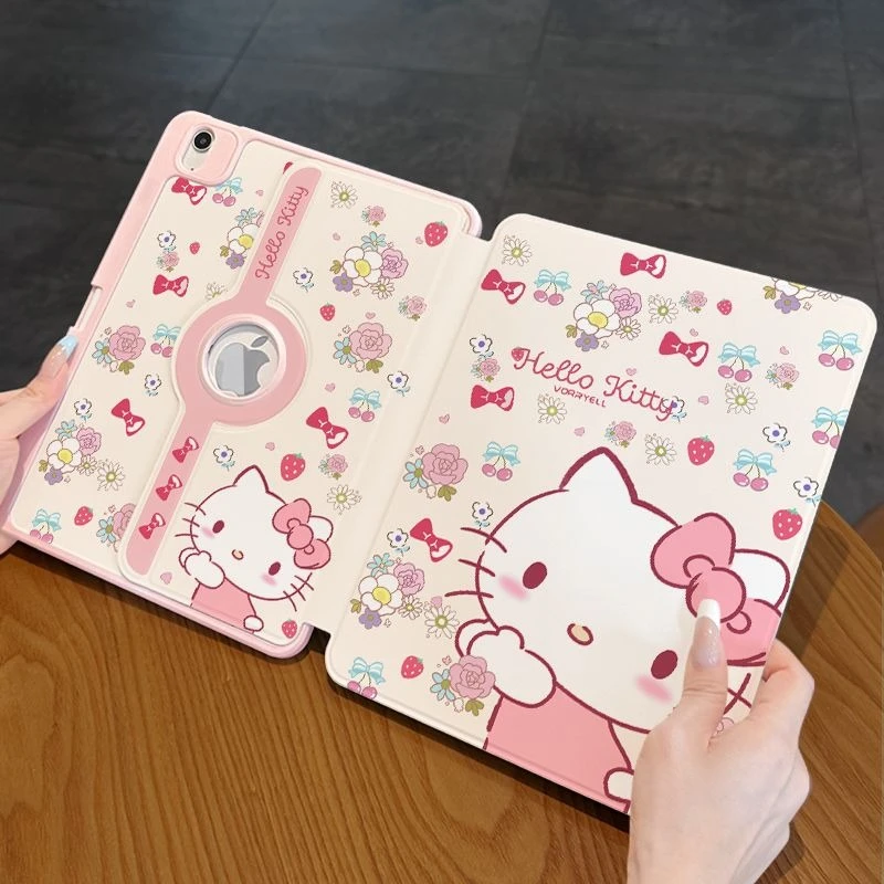 Cute Hello Kitty Rotate Folio Cover with Pencil Slot for IPad 11th A16 10th 7/8/9th 10.2Inch Dual Side Printed Anti-Scratch Case
Cute Hello Kitty Rotate Folio Cover with Pencil Slot for IPad 11th A16 10th 7/8/9th 10.2Inch Dual Side Printed Anti-Scratch Case