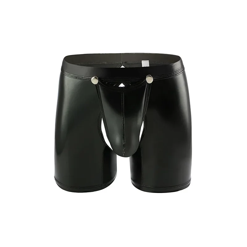 Men's Boxy Underwear Gay Sexy Front Crotch Buckle Opening Leg Trunks Glossy PU Leather Erotic Nightclub Performance Boxer Shorts
Men's Boxy Underwear Gay Sexy Front Crotch Buckle Opening Leg Trunks Glossy PU Leather Erotic Nightclub Performance Boxer Shorts