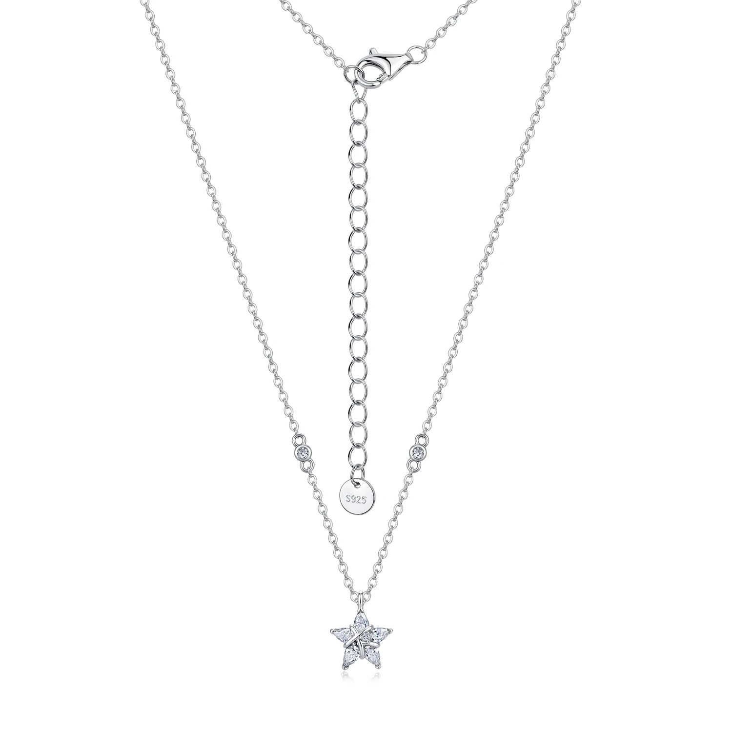 Classic Silver-plated 18K White Gold Pear-shaped Moissanite Five-pointed Star Necklace 0.75ct For Women Gift and Daily Wear
Classic Silver-plated 18K White Gold Pear-shaped Moissanite Five-pointed Star Necklace 0.75ct For Women Gift and Daily Wear