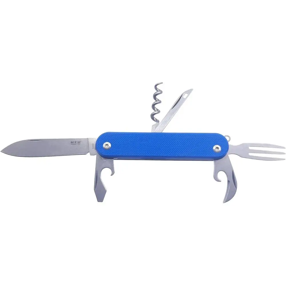 6 Pocket Knife and Multi Tool, Blade, Bottle Opener, Screwdriver, Can Opener, Corkscrew, Awl, and Fork, Slip Joint Mechanism
6 Pocket Knife and Multi Tool, Blade, Bottle Opener, Screwdriver, Can Opener, Corkscrew, Awl, and Fork, Slip Joint Mechanism