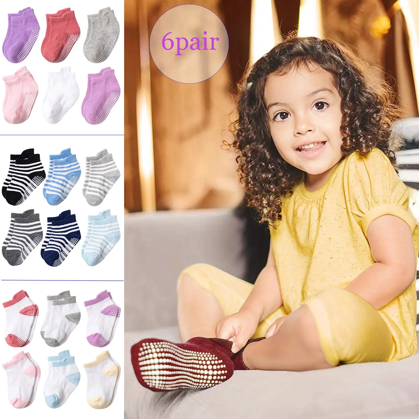 Toddler Kids Baby Boys Girls Solid Anti-Slip Knitted Warm Socks Room Socks 6Pair Striped Breathable Children's Socks
Toddler Kids Baby Boys Girls Solid Anti-Slip Knitted Warm Socks Room Socks 6Pair Striped Breathable Children's Socks