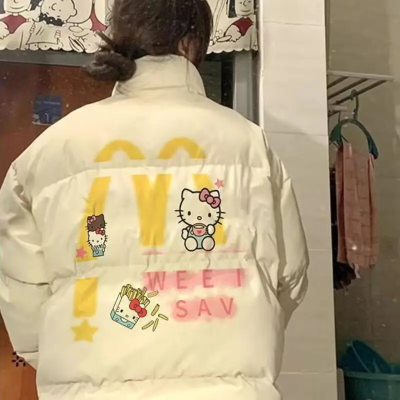 Зимние корейские модные утепленные хлопковые пальто с мультяшным принтом, теплые парки, свободные повседневные топы Abrigo, зимняя одежда, новые женские Chaqueta 
Зимние корейские модные утепленные хлопковые пальто с мультяшным принтом, теплые парки, свободные повседневные топы Abrigo, зимняя одежда, новые женские Chaqueta