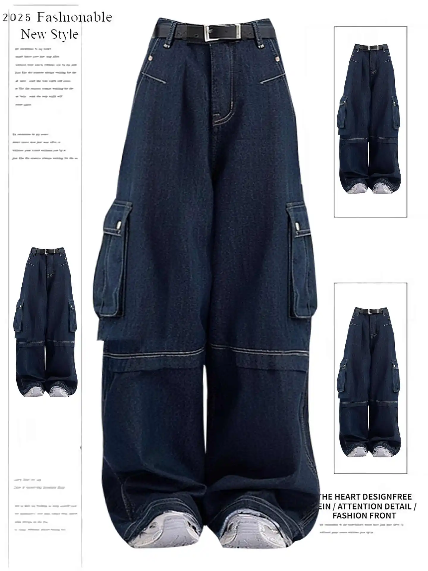 Women Dark Blue Y2k Cargo Jeans Harajuku 90s Vintage Baggy Denim Trousers Japanese 2000s Style Oversize Jeans Pants Clothes 2025
Women Dark Blue Y2k Cargo Jeans Harajuku 90s Vintage Baggy Denim Trousers Japanese 2000s Style Oversize Jeans Pants Clothes 2025