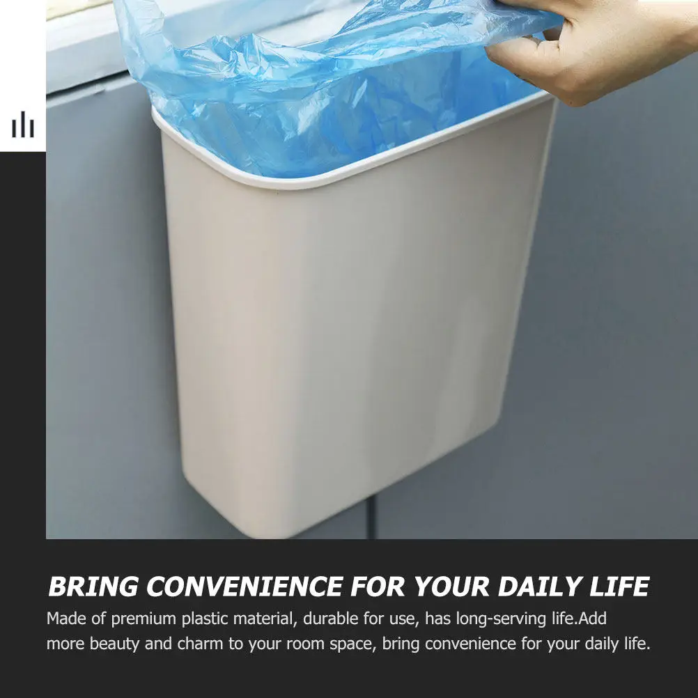Plastic Hanging Trash Can Portable Home Waste Paper Bin for Kitchen Cabinet Bedroom Office Garbage Storage Trash Can
Plastic Hanging Trash Can Portable Home Waste Paper Bin for Kitchen Cabinet Bedroom Office Garbage Storage Trash Can