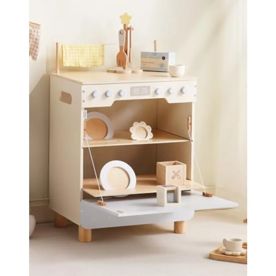 Toy Dishwasher Wooden Kitchen Toy for Ages 3+, Natural Wood Finish, Interactive Cleaning Role Play with Dishes Accessories, Rea
Toy Dishwasher Wooden Kitchen Toy for Ages 3+, Natural Wood Finish, Interactive Cleaning Role Play with Dishes Accessories, Rea