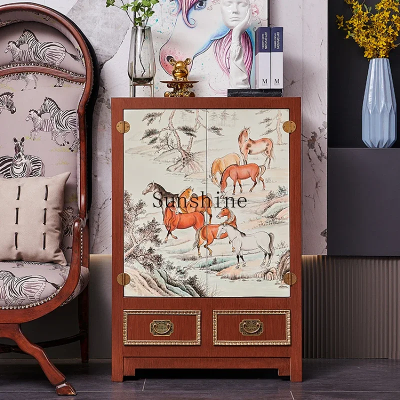 American and European new Chinese-style entrance solid wood entrance shoe cabinet integrated foyer storage side cabinet
American and European new Chinese-style entrance solid wood entrance shoe cabinet integrated foyer storage side cabinet