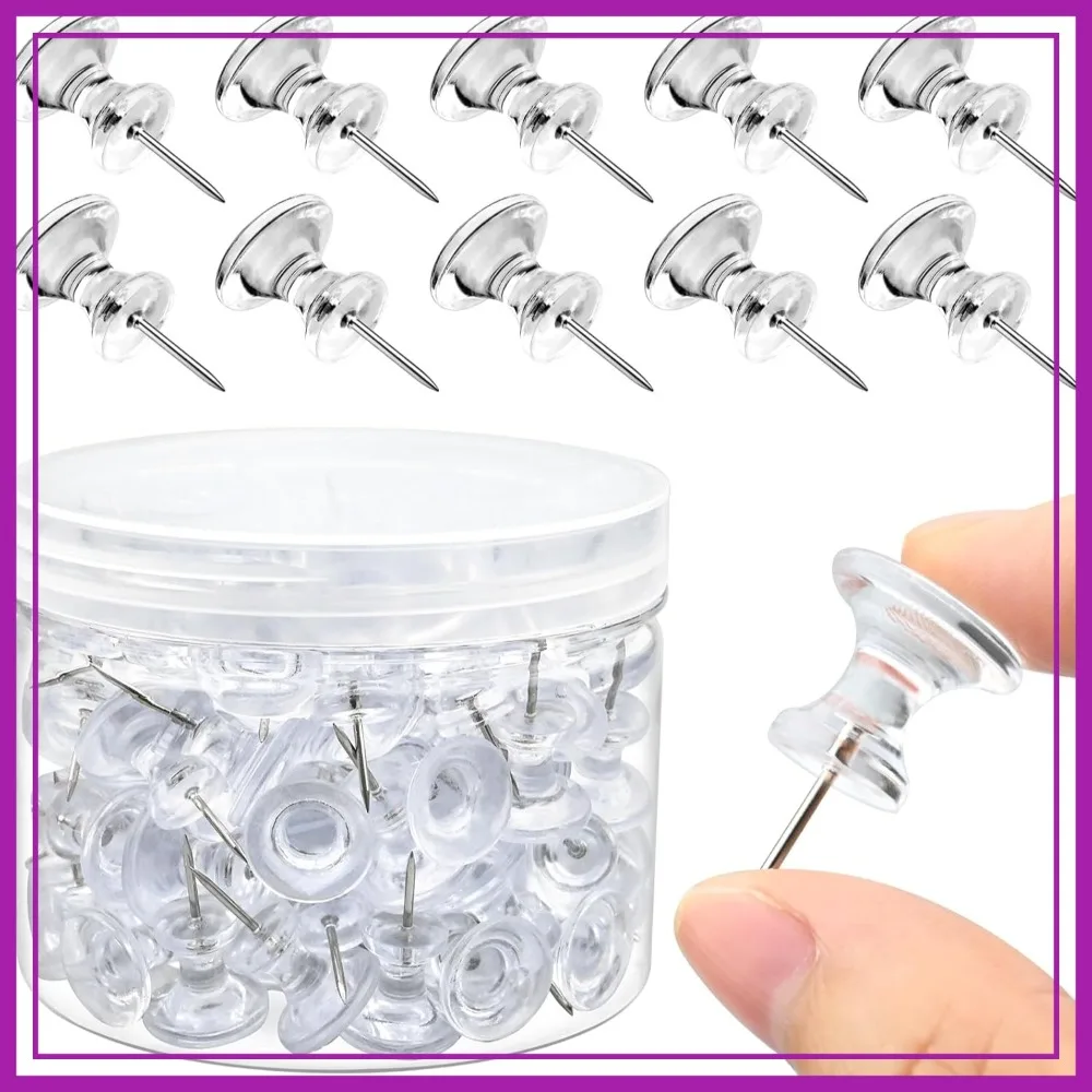 100 Pack Clear Giant Push Pins, 1 Inch Thumb Tacks for Bulletin Board, Cork Board, Home, Office, School
100 Pack Clear Giant Push Pins, 1 Inch Thumb Tacks for Bulletin Board, Cork Board, Home, Office, School