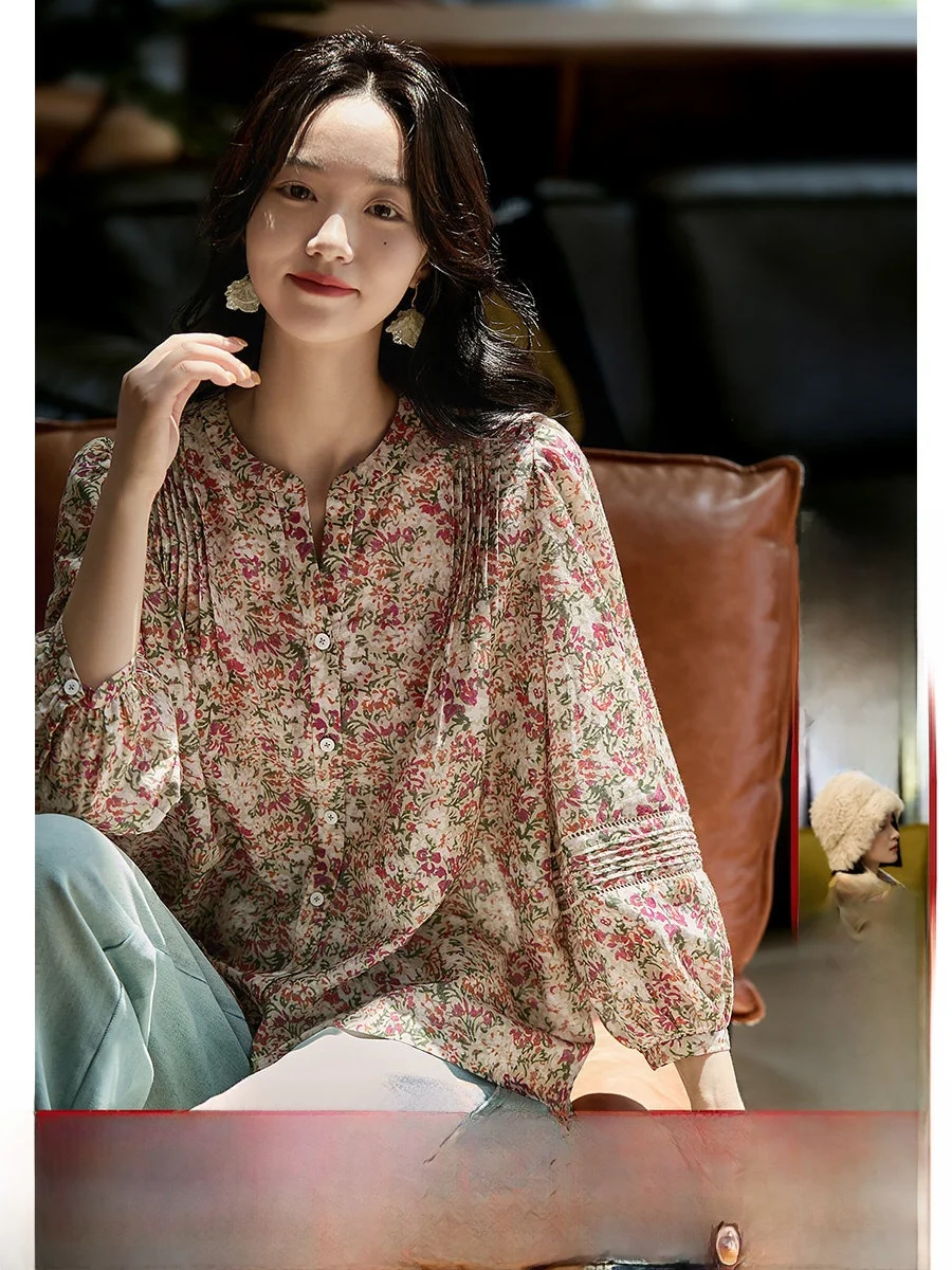 Женская блузка Vaion из шелкового хлопка с цветочным принтом, свободного кроя, повседневная, с круглым вырезом, длинными рукавами, влагоотводящая...
Женская блузка Vaion из шелкового хлопка с цветочным принтом, свободного кроя, повседневная, с круглым вырезом, длинными рукавами, влагоотводящая...