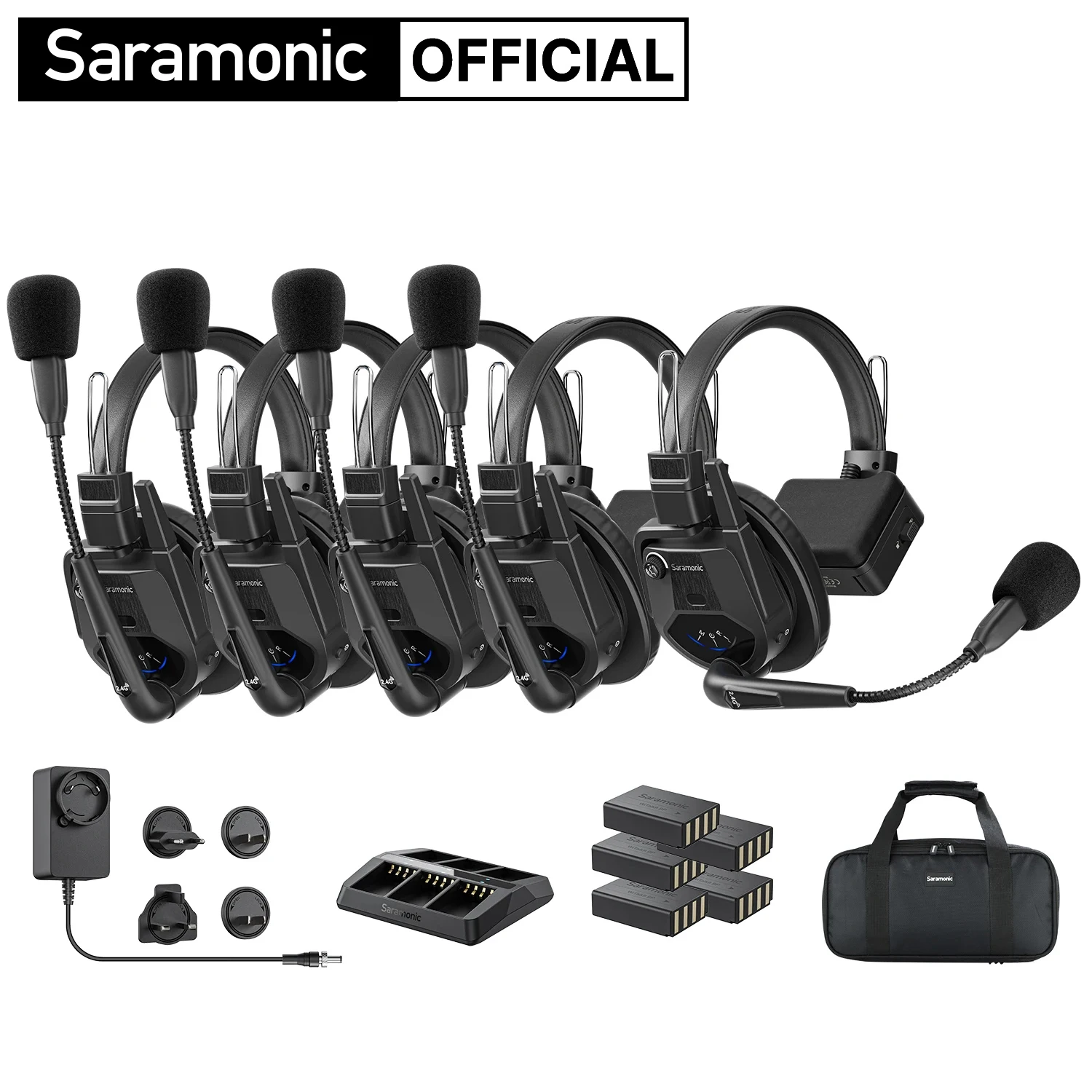 Saramonic WiTalk9SE-5S Wireless Headset Full-duplex Intercom Communication System for Filmmaking Live performances Sports Events
Saramonic WiTalk9SE-5S Wireless Headset Full-duplex Intercom Communication System for Filmmaking Live performances Sports Events