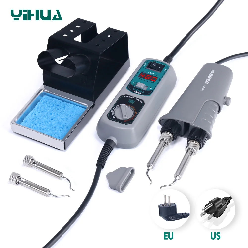YIHUA 938D Portable Tweezers Soldering Station 110V 220V Soldering Iron Station Chip Desoldering Kit Set SMD Welding Equipment
YIHUA 938D Portable Tweezers Soldering Station 110V 220V Soldering Iron Station Chip Desoldering Kit Set SMD Welding Equipment