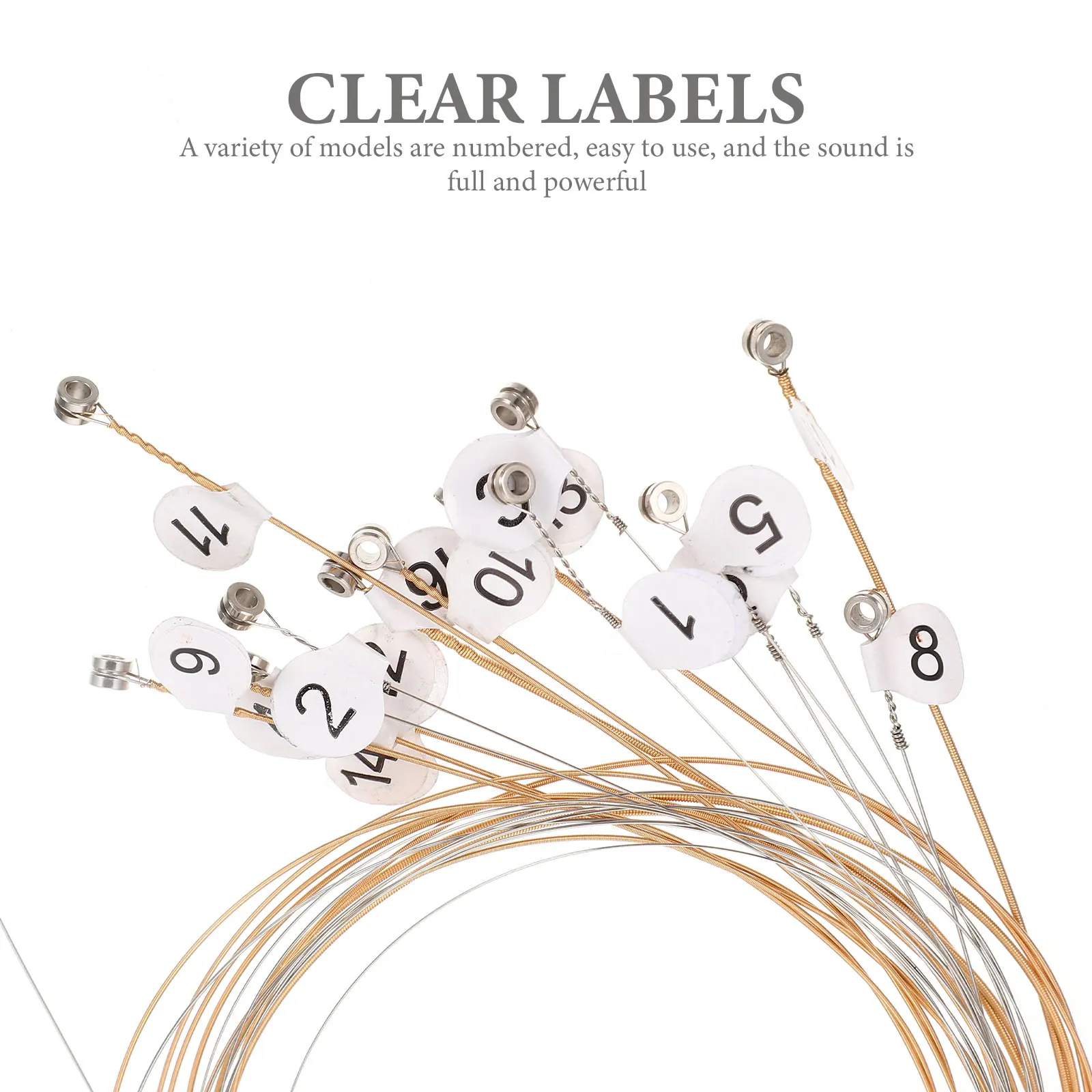 16Pcs Lyre Strings Set Heavy-Duty Steel Strings for Changing String on Lyre Reliable Performance String Accessory Music Tool
16Pcs Lyre Strings Set Heavy-Duty Steel Strings for Changing String on Lyre Reliable Performance String Accessory Music Tool