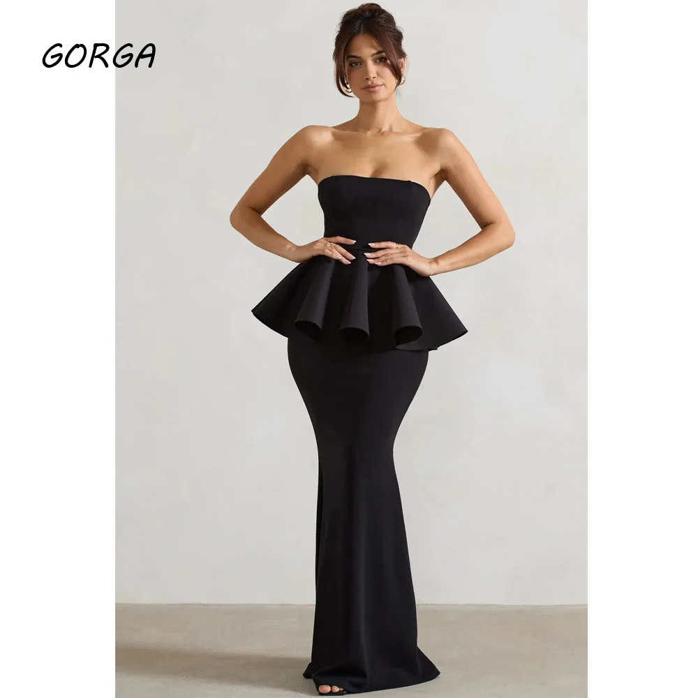 GORGA Customized Black Floor-Length Crepe Evening Dress Strapkess Prom Dress 2025 Backless Sleeveless Mermaid Party Dress
GORGA Customized Black Floor-Length Crepe Evening Dress Strapkess Prom Dress 2025 Backless Sleeveless Mermaid Party Dress