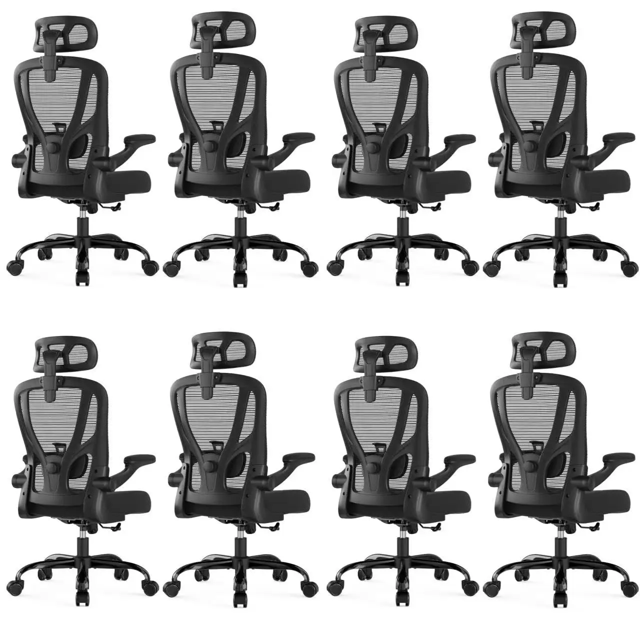 Ergonomic Mesh High Back Office Chair With Headrest Wheels Lumbar Support Flip Armrest Executive Computer 8 Pack, Customized
Ergonomic Mesh High Back Office Chair With Headrest Wheels Lumbar Support Flip Armrest Executive Computer 8 Pack, Customized