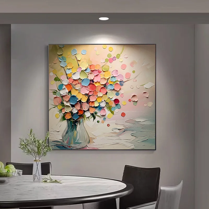 Abstract flower square decoration dining room living room sofa background wall canvas painting
Abstract flower square decoration dining room living room sofa background wall canvas painting