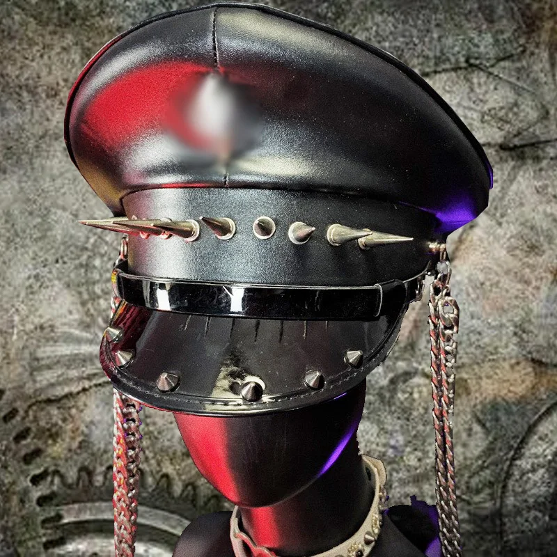 2024 Y2k Steam Gothic Punk style Chain Rivet PU leather Mens hat Duck Rock Tongue Rivet Hat for Womens
2024 Y2k Steam Gothic Punk style Chain Rivet PU leather Mens hat Duck Rock Tongue Rivet Hat for Womens