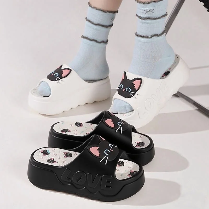 New Voguish Cat Slippers High Heel Slides Shoes for Women Summer Vibrant Black Kitty Slipper Open Toe Home Shoes Woman Clogs
New Voguish Cat Slippers High Heel Slides Shoes for Women Summer Vibrant Black Kitty Slipper Open Toe Home Shoes Woman Clogs