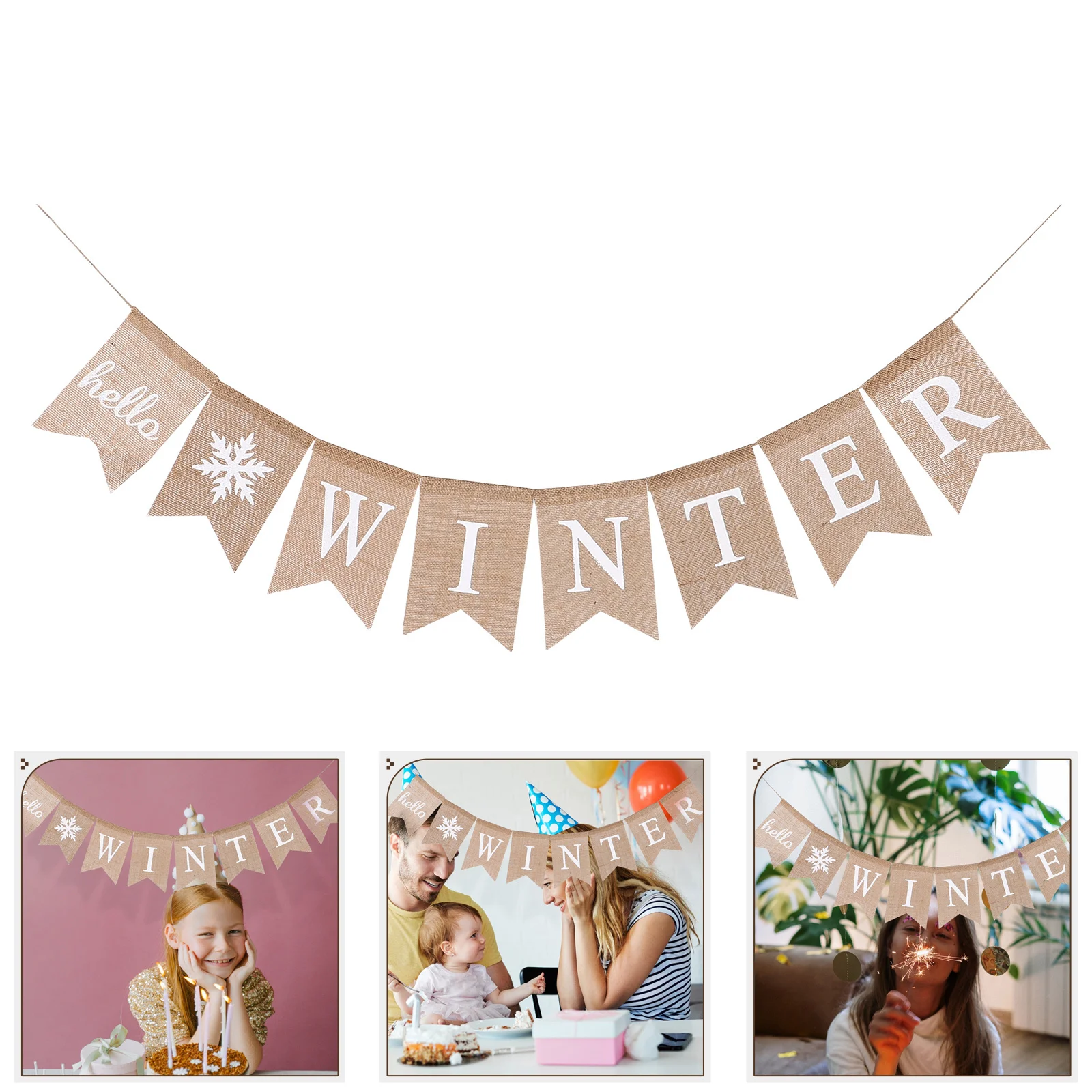 Linen Winter Banner Swallowtail Snowflake Bunting Party Decoration Festival Event Decor Supplies Garland For Photo Backdrop
Linen Winter Banner Swallowtail Snowflake Bunting Party Decoration Festival Event Decor Supplies Garland For Photo Backdrop