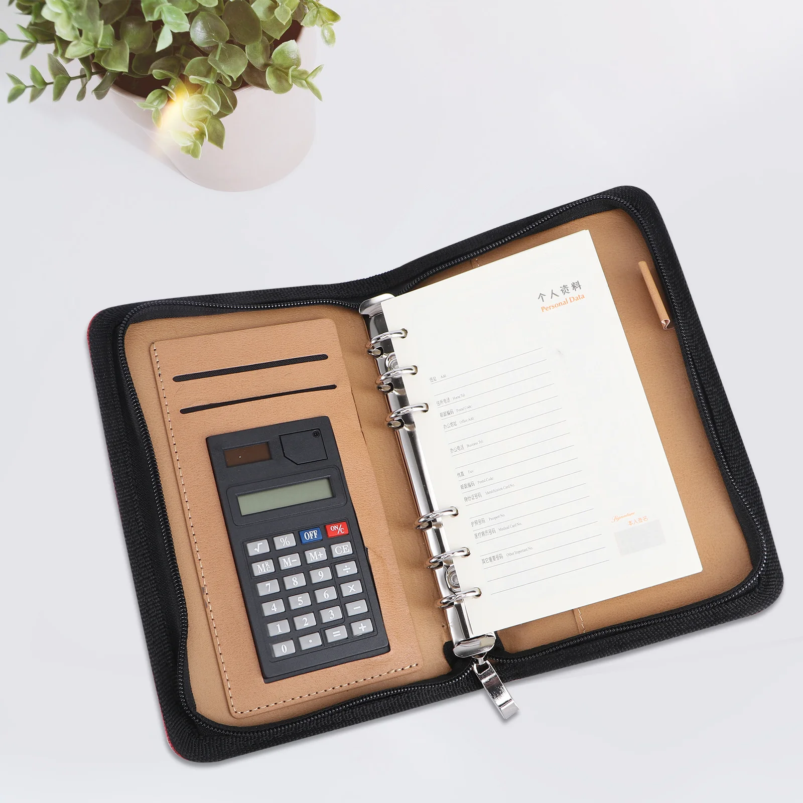 PU A6 Zipper Notebook Loose-Leaf Business Notepad Red Including Calculator Cardholder Large File Pocket Pen Loop Travel
PU A6 Zipper Notebook Loose-Leaf Business Notepad Red Including Calculator Cardholder Large File Pocket Pen Loop Travel