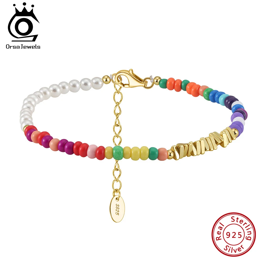 ORSA JEWELS s925 Silver Handmade Beads Bracelet Summer Sweet Colorful Beaded Chain Bangle Girls Boho Jewelry Accessories PSB07
ORSA JEWELS s925 Silver Handmade Beads Bracelet Summer Sweet Colorful Beaded Chain Bangle Girls Boho Jewelry Accessories PSB07