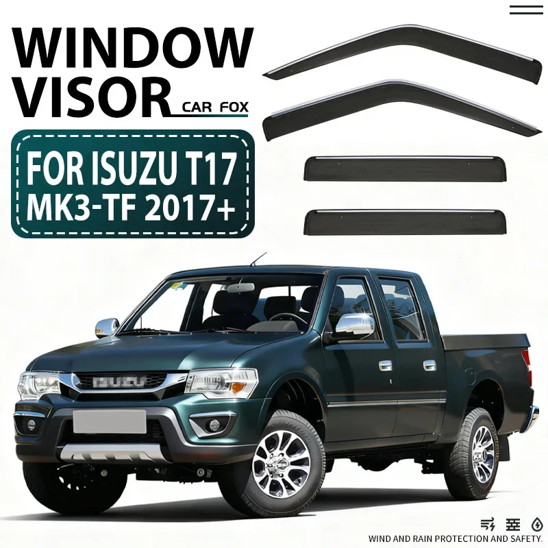 For ISUZU T17 Pickup MK3 TF 2017+ CAR Window Visor Vent Wind Deflectors Visor Rain Guard Shades Visor Body Kit
For ISUZU T17 Pickup MK3 TF 2017+ CAR Window Visor Vent Wind Deflectors Visor Rain Guard Shades Visor Body Kit