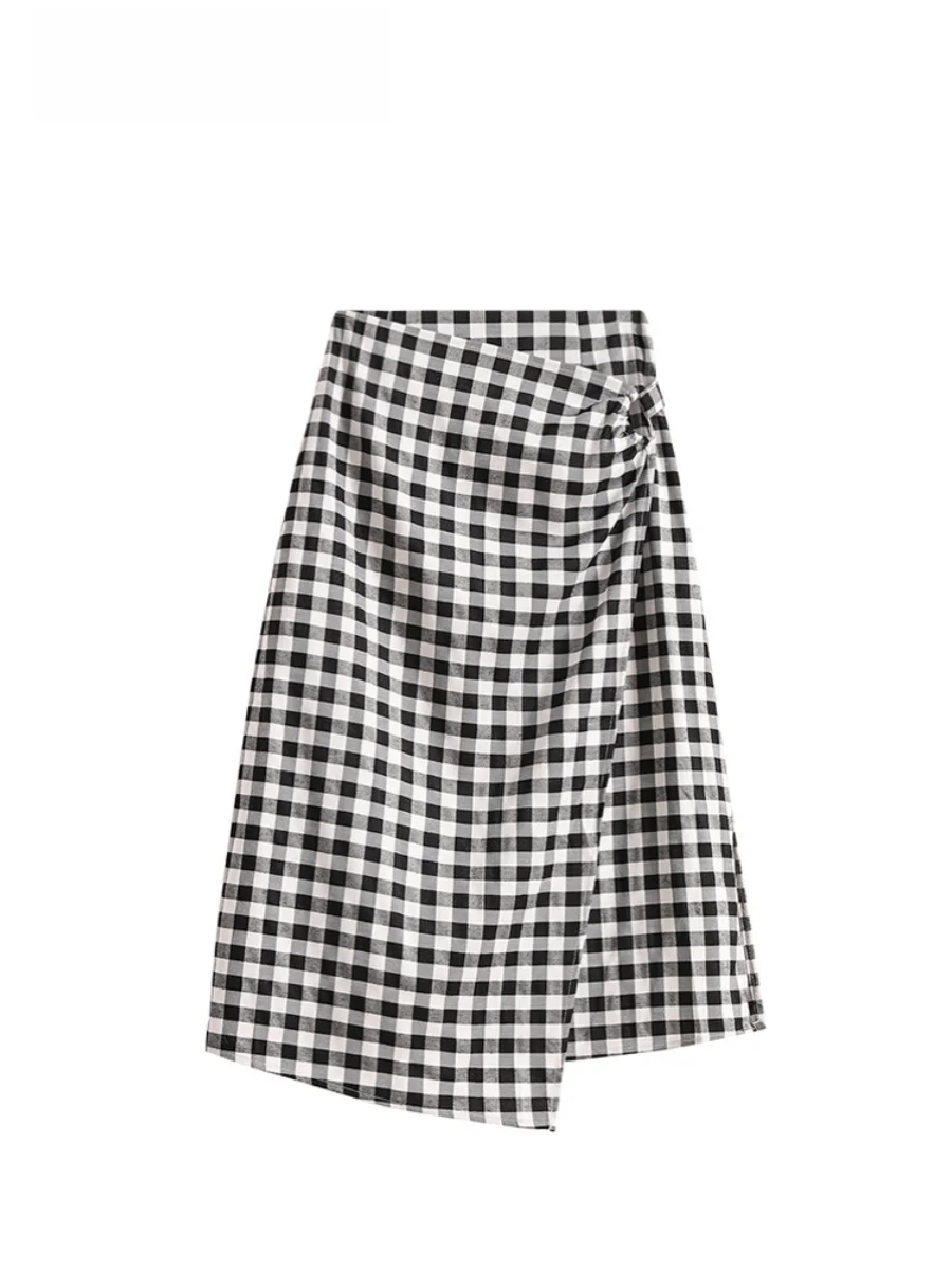 High Waist Plaid A-Line Skirt for plus Size Women Summer Slimming Split Design Korean Style Commute Polyester Cotton Blend
High Waist Plaid A-Line Skirt for plus Size Women Summer Slimming Split Design Korean Style Commute Polyester Cotton Blend