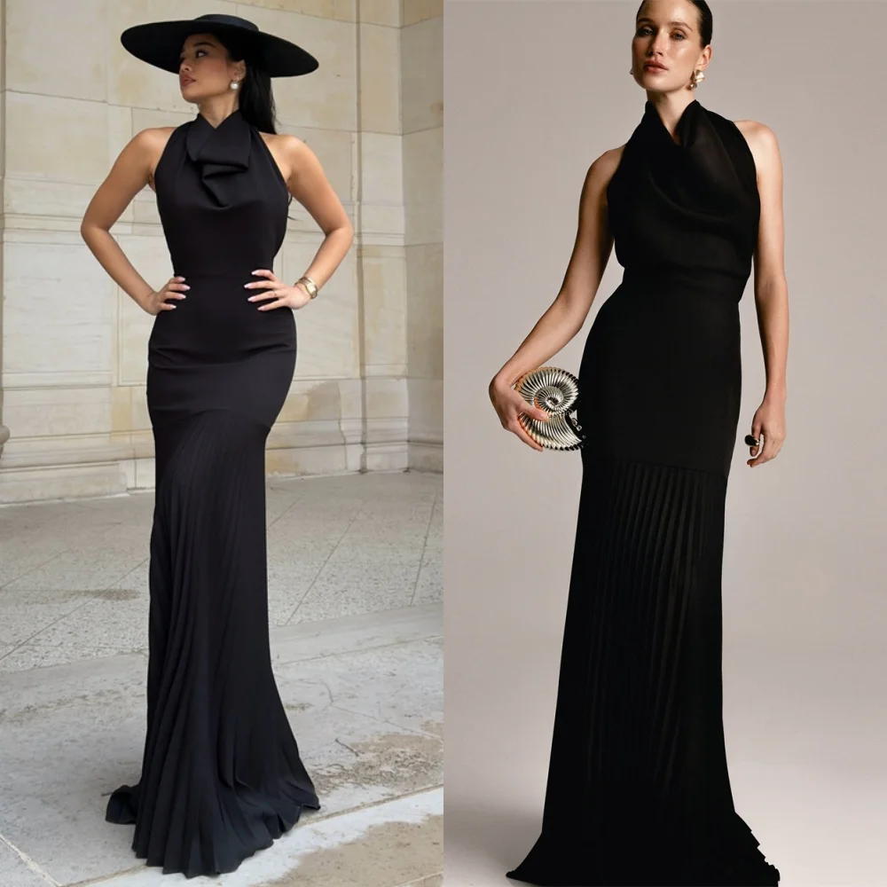 Customized Graceful Black Jersey Evening Dress High Quality Halter Sleeveless Backless Open Back Mermaid Homecoming Dress
Customized Graceful Black Jersey Evening Dress High Quality Halter Sleeveless Backless Open Back Mermaid Homecoming Dress