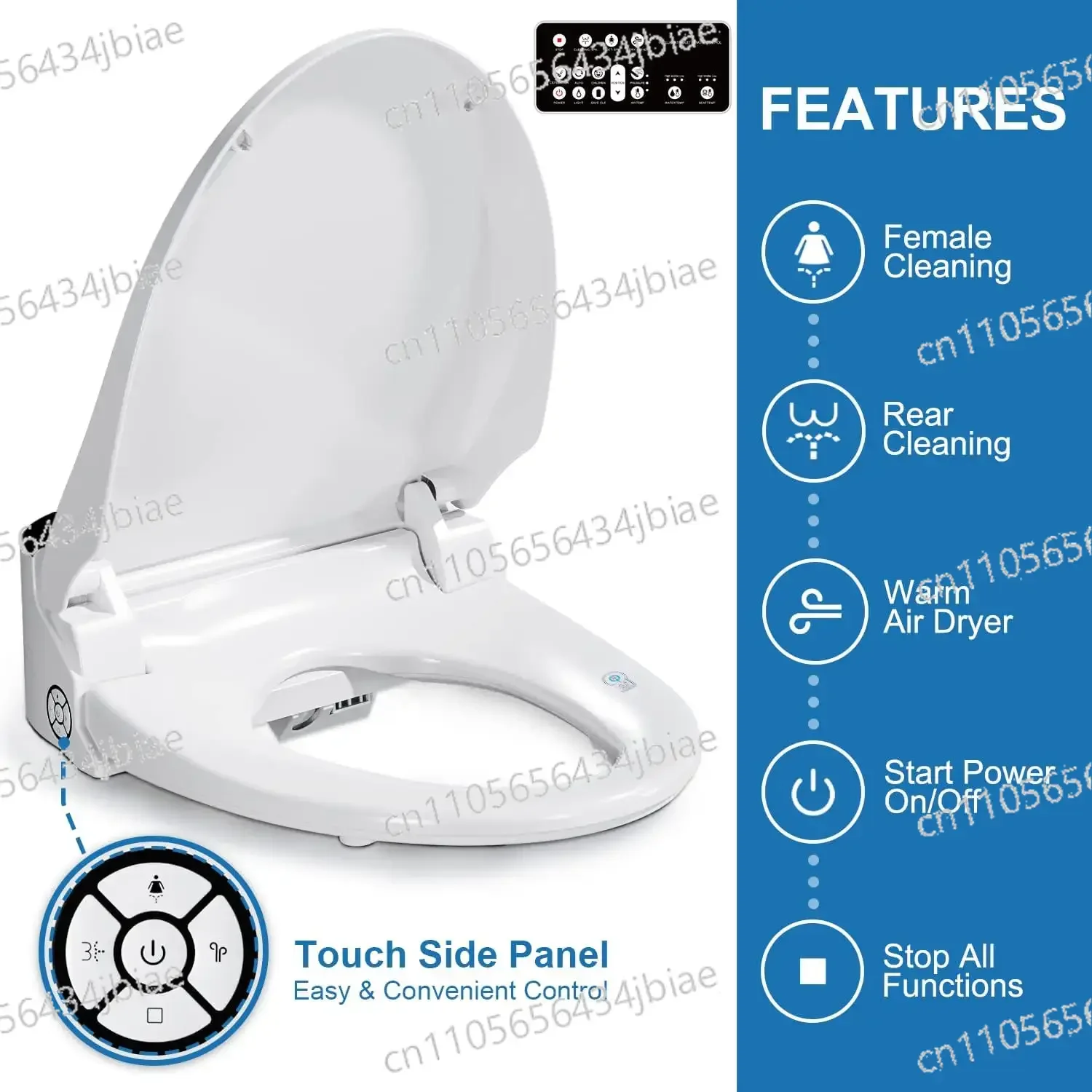 Endless Warm Water, Electric Bidet Smart Toilet Seat,Rear and Front Wash, LED Light, Quiet Operation, Black
Endless Warm Water, Electric Bidet Smart Toilet Seat,Rear and Front Wash, LED Light, Quiet Operation, Black
