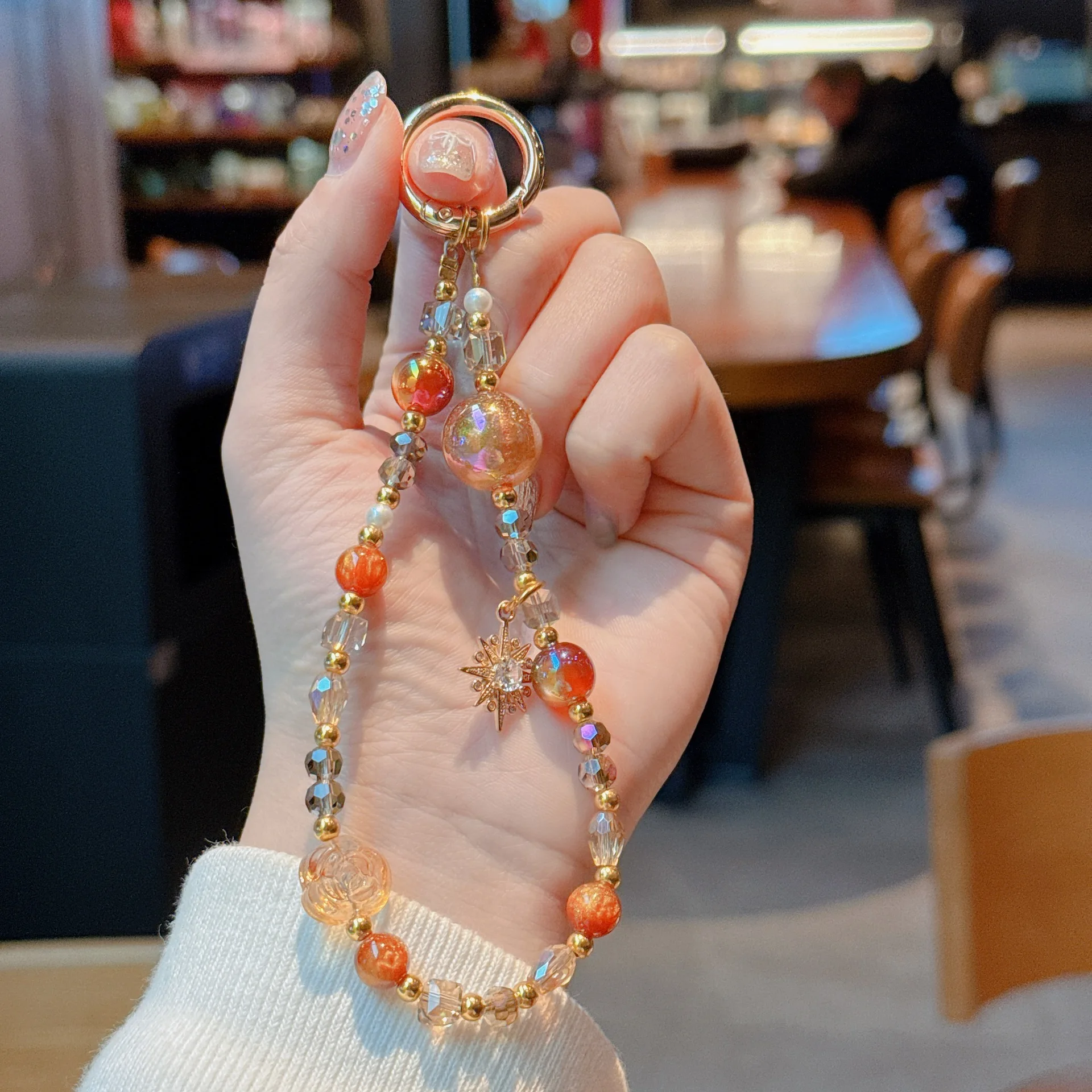 Retro Maillard eight-pointed star beaded phone strap, girl's niche design, Phone Chain gift for girls key-chain bag decoration
Retro Maillard eight-pointed star beaded phone strap, girl's niche design, Phone Chain gift for girls key-chain bag decoration