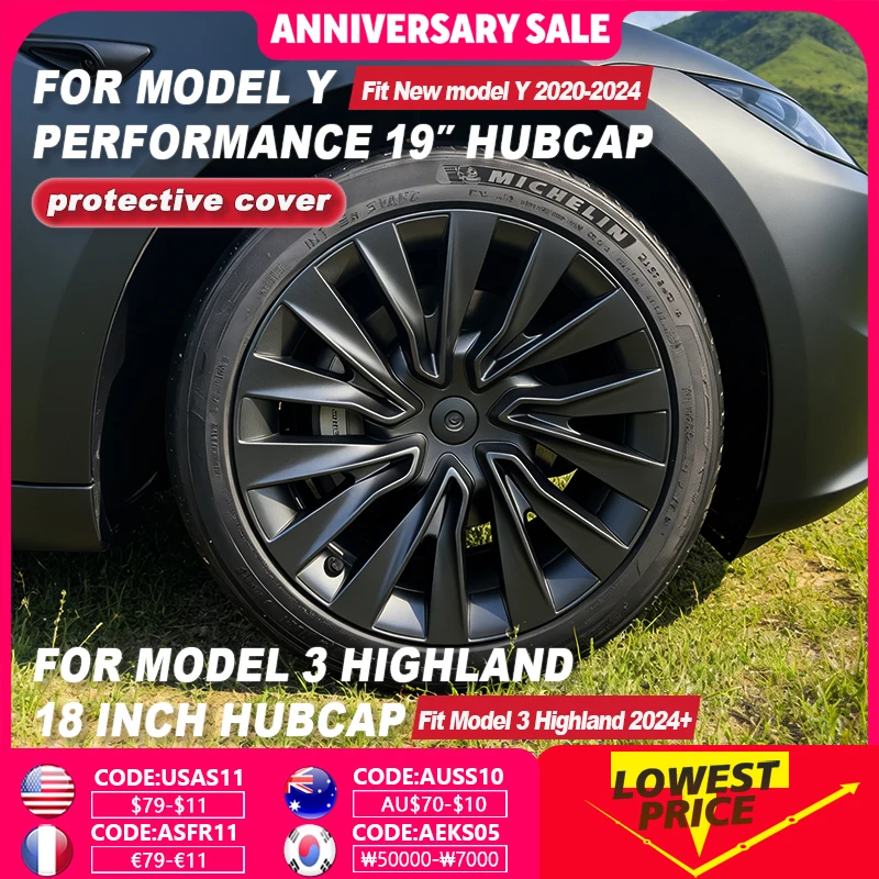 4PCS HubCap for New Tesla Model 3 Highland Model Y 2020-2024 18/19 Inch Performance Wheel Cap Full Rim Cover Accessories 2023
4PCS HubCap for New Tesla Model 3 Highland Model Y 2020-2024 18/19 Inch Performance Wheel Cap Full Rim Cover Accessories 2023