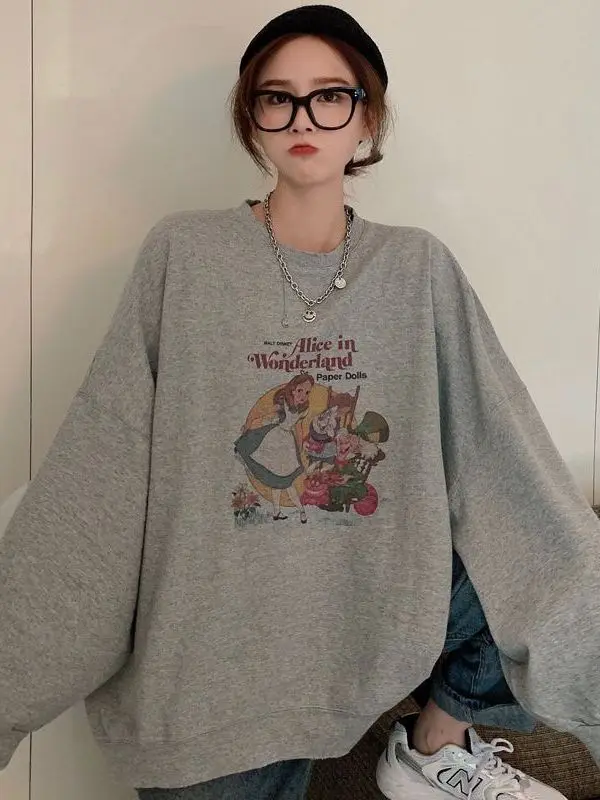Loose Long Sleeve T-Shirt Women's Hoodie Student Style Comfortable Outerwear Korean Version Fall Winter New Arrival Female Top
Loose Long Sleeve T-Shirt Women's Hoodie Student Style Comfortable Outerwear Korean Version Fall Winter New Arrival Female Top