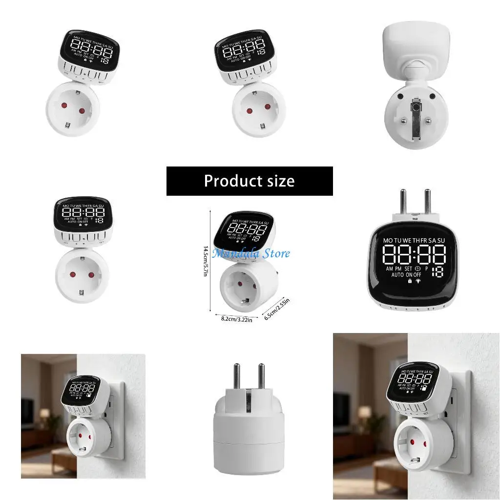 U2JC Розетка таймера европейского стандарта с поворотным светодиодным дисплеем, высокая совместимость с различными бытовыми
U2JC Розетка таймера европейского стандарта с поворотным светодиодным дисплеем, высокая совместимость с различными бытовыми