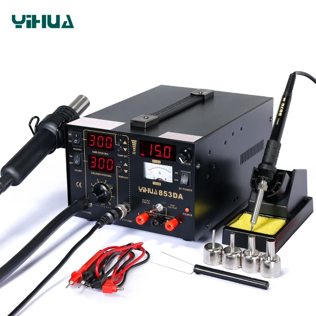 3 Function in 1 YIHUA 853DA SMD Hot air Soldering Rework Station RF Electronic Communication DC Power Supply
3 Function in 1 YIHUA 853DA SMD Hot air Soldering Rework Station RF Electronic Communication DC Power Supply