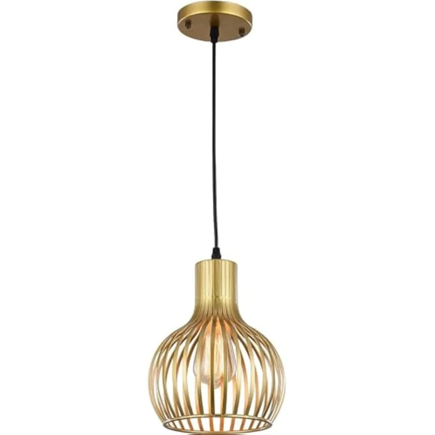 Modern Pendant Hanging Light Mini Chandelier Industrial Gold Metal Cage Shade Hanging Light Fixture for Kitchen Island Bar Living Room
Modern Pendant Hanging Light Mini Chandelier Industrial Gold Metal Cage Shade Hanging Light Fixture for Kitchen Island Bar Living Room