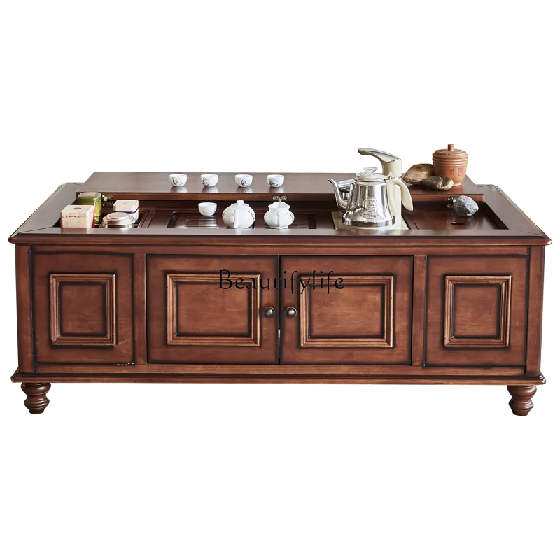 American Style Solid Wood Kung Fu Tea Table for Home Living Room Tea Brewing Integrated Tea Table Walnut Wood
American Style Solid Wood Kung Fu Tea Table for Home Living Room Tea Brewing Integrated Tea Table Walnut Wood