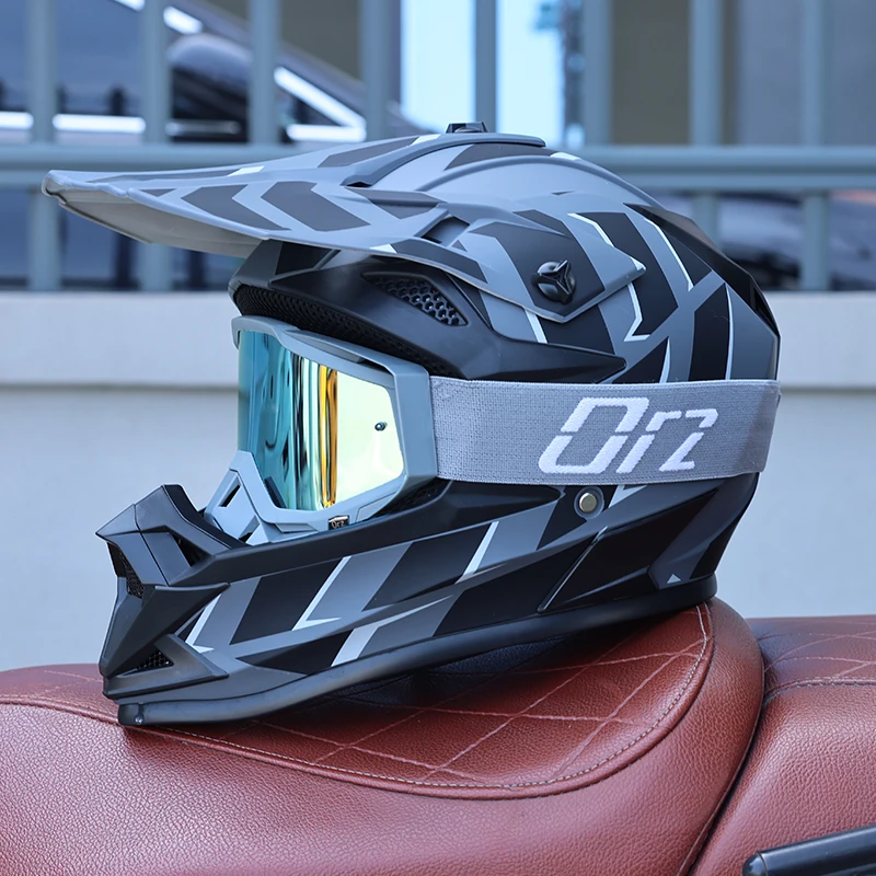 ORZ-F16-DOT Approved Off Road Motocross Helmet with Goggles, High Strength ABS Lightweight Shockproof All Terrain Safety Gear
ORZ-F16-DOT Approved Off Road Motocross Helmet with Goggles, High Strength ABS Lightweight Shockproof All Terrain Safety Gear