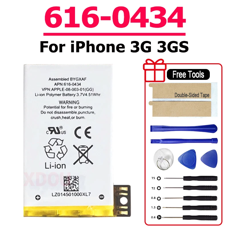 XDOU Совершенно новый 616-0434 Сменные аккумуляторы для Apple IPhone 3GS 3G Совершенно новый аккумулятор для смартфона + бесплатные инструменты
XDOU Совершенно новый 616-0434 Сменные аккумуляторы для Apple IPhone 3GS 3G Совершенно новый аккумулятор для смартфона + бесплатные инструменты