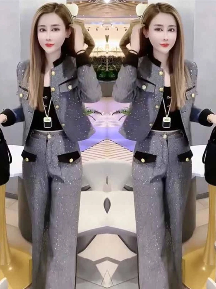 Fashion suit dress for women autumn winter 2025 new heavy woolen coat+wide leg pants elegant Two Piece set
Fashion suit dress for women autumn winter 2025 new heavy woolen coat+wide leg pants elegant Two Piece set