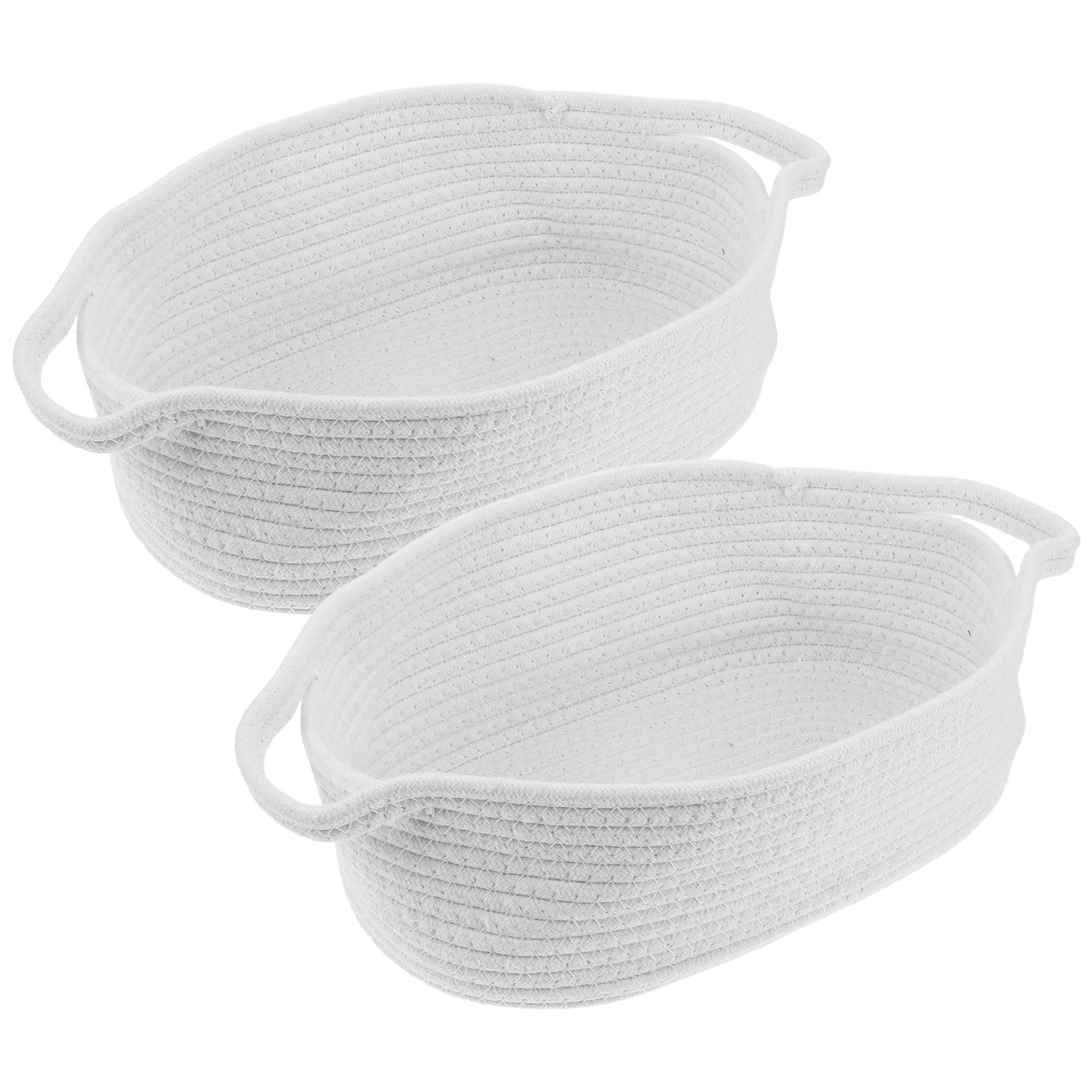 2pcs Cotton Rope Storage Baskets With Handles Small Woven Baskets For Shelves For Toys Clothes For Bedroom Living Room And Nurse
2pcs Cotton Rope Storage Baskets With Handles Small Woven Baskets For Shelves For Toys Clothes For Bedroom Living Room And Nurse
