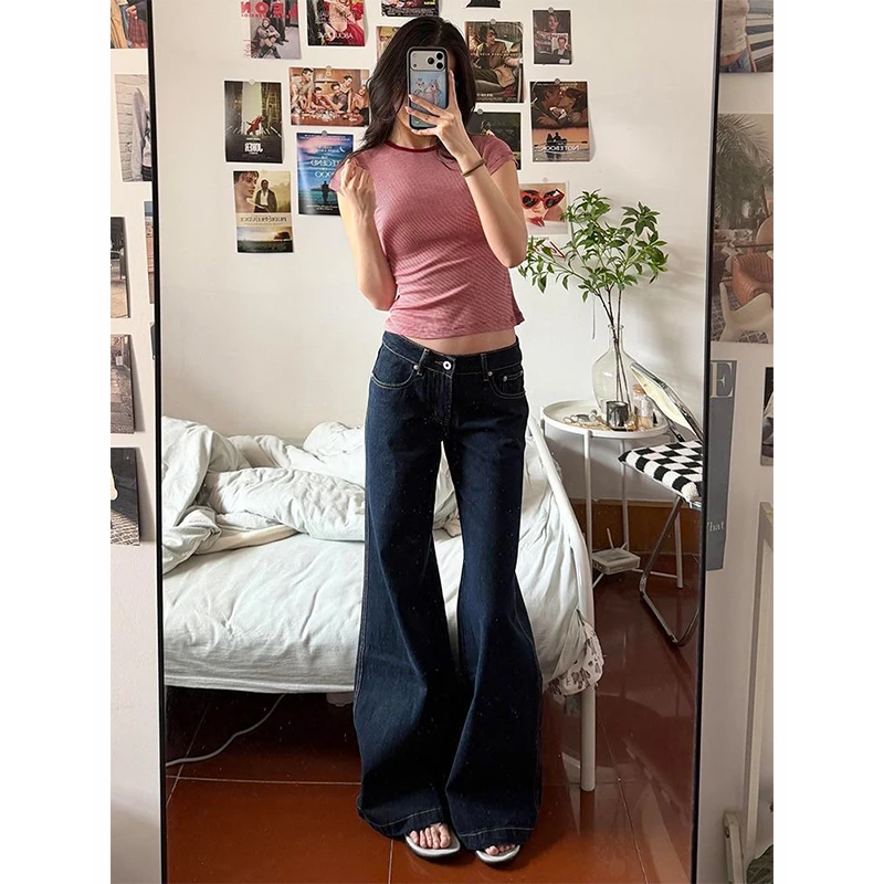 2026 Summer Y2K Fashion Dark Blue Low Rise Baggy Women's Jeans Pants Clothing Straight Korean Casual Elegant Denim Trousers
2026 Summer Y2K Fashion Dark Blue Low Rise Baggy Women's Jeans Pants Clothing Straight Korean Casual Elegant Denim Trousers