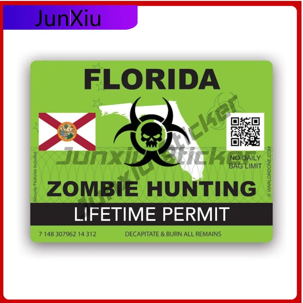 Zombie Florida State Hunting Permit Sticker Funny Bumper Waterproof Vinyl Decal For Outdoor Safety Warnings Creative Sticker
Zombie Florida State Hunting Permit Sticker Funny Bumper Waterproof Vinyl Decal For Outdoor Safety Warnings Creative Sticker