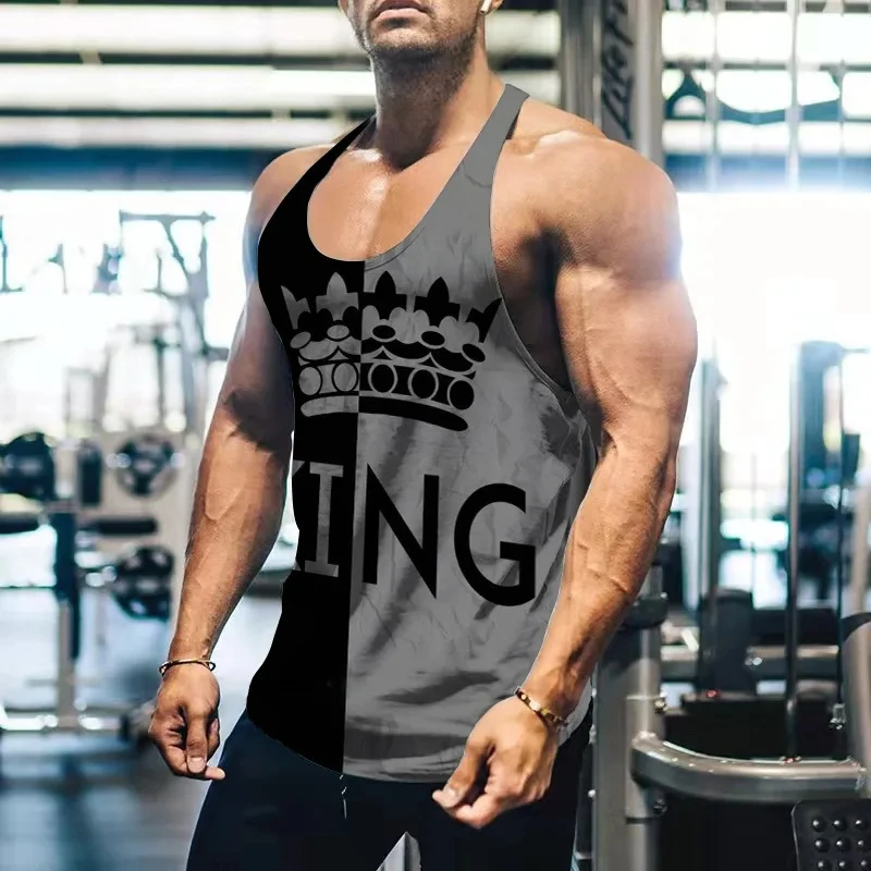 patchwork KING 3D print vest Fashion cool gym Sport Vest Male Outdoor fitness Oversized Men's Clothing Sleeveless Clothing
patchwork KING 3D print vest Fashion cool gym Sport Vest Male Outdoor fitness Oversized Men's Clothing Sleeveless Clothing