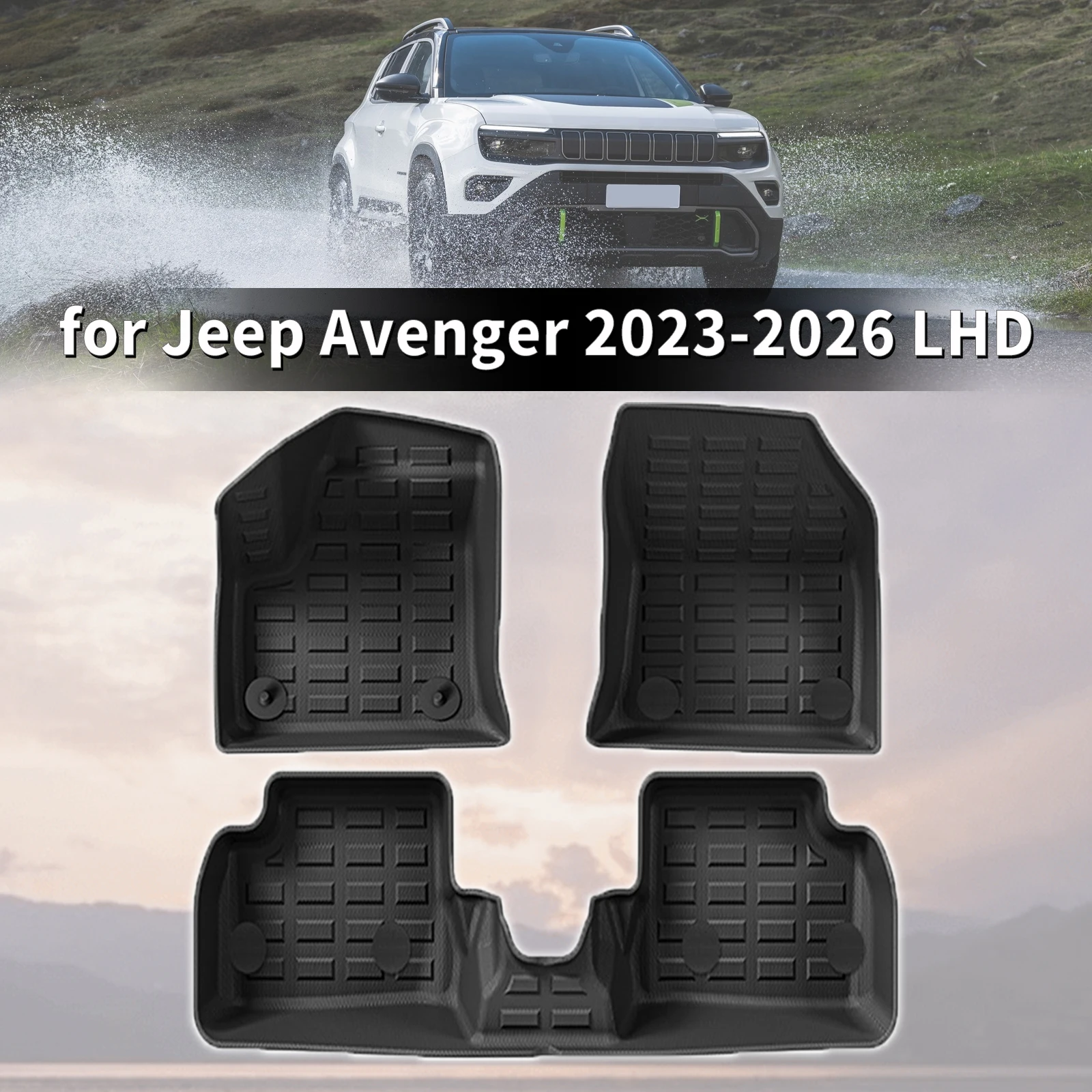 for Jeep Avenger 2023 2024 2025 2026 LHD High Elastic TPE Car Floor & Trunk Mats, Wear Resistant, Easy Clean (Not For RHD)
for Jeep Avenger 2023 2024 2025 2026 LHD High Elastic TPE Car Floor & Trunk Mats, Wear Resistant, Easy Clean (Not For RHD)