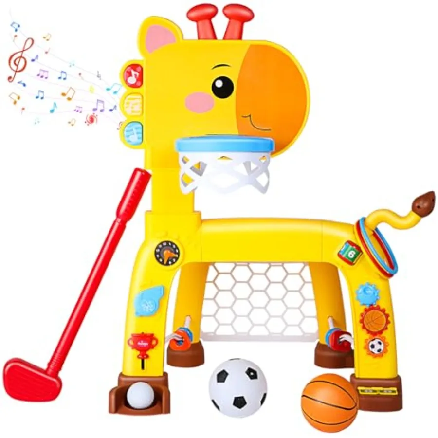 4-in-1 Toddler Basketball Hoop Soccer Goal Golf Toy and Ring Toss Game with Lights and Music Sports Activity Center Gifts for B
4-in-1 Toddler Basketball Hoop Soccer Goal Golf Toy and Ring Toss Game with Lights and Music Sports Activity Center Gifts for B