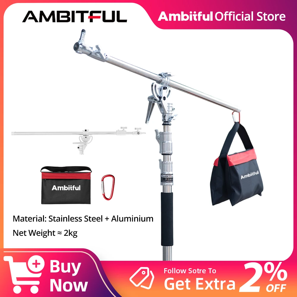 AMBITFUL MF-03 150cm Adjust Stainless Steel Boom Arm Bracket Max Load 4kg for Photography Light Stand Background Stand
AMBITFUL MF-03 150cm Adjust Stainless Steel Boom Arm Bracket Max Load 4kg for Photography Light Stand Background Stand