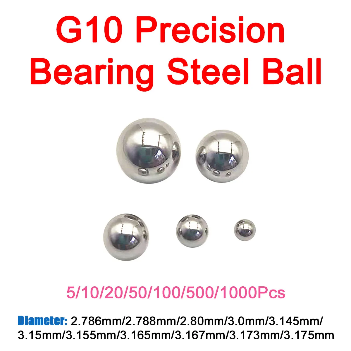 G10 Precision Bearing Steel Balls Diameter 2.786/2.788/2.80/3.0/3.145/3.15/3.155/3.165/3.167/3.173/3.175mm Bearing Roller Beads
G10 Precision Bearing Steel Balls Diameter 2.786/2.788/2.80/3.0/3.145/3.15/3.155/3.165/3.167/3.173/3.175mm Bearing Roller Beads